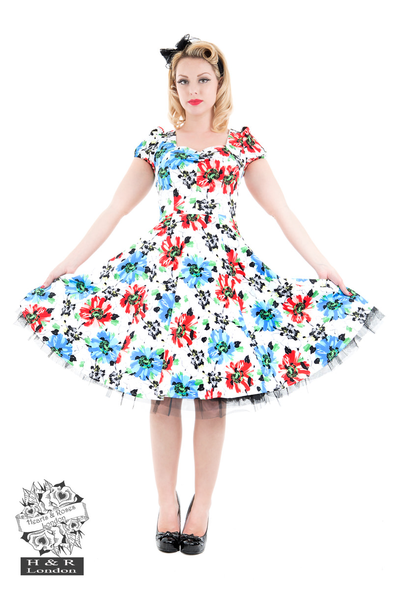 Blue Hardy Geraniums Tea Dress